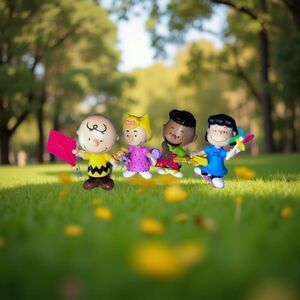 Set of 4 Just Play Peanuts Collector Figures Charlie, Franklin, Lucy & Sally B1